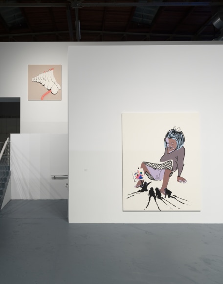 Installation view of Tala Madani: Biscuits, September 10, 2022 – February 19, 2023 at The Geffen Contemporary at MOCA. Courtesy of The Museum of Contemporary Art (MOCA). Photo by Jeff McLane.