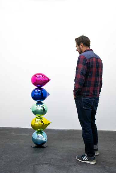 Jeppe Hein, Together we will touch the sky (light blue, medium yellow, light green, dark blue, pink)