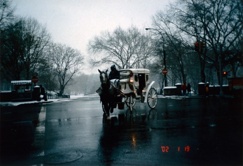 Karen Kilimnik, Central Park, January 19 ‘02, Carriage Turning the Corner, The Plaza, 2002
