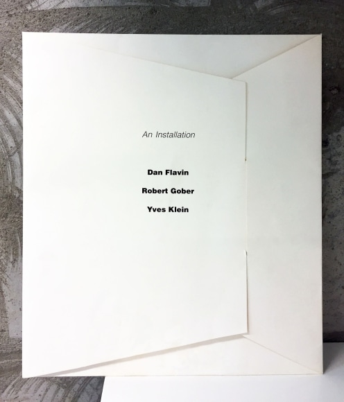 Dan Flavin, Robert Gober, Yves Klein, An Installation