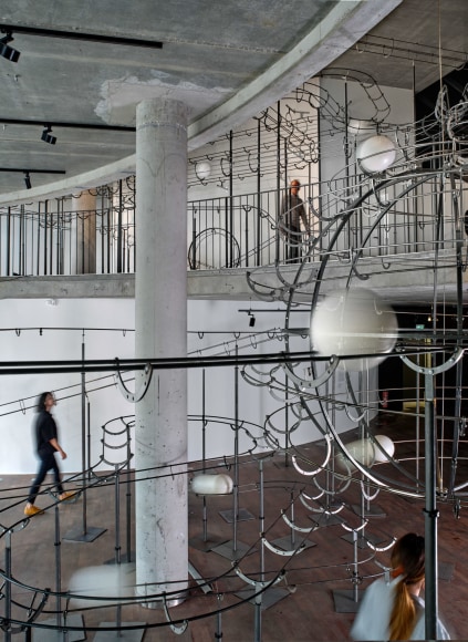 Installation view: Jeppe Hein, Distance, konschtal Esch, Luxembourg - (c) Christof Weber