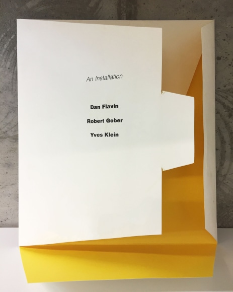 Dan Flavin, Robert Gober, Yves Klein, An Installation