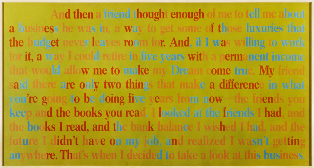 Larry Johnson, Untitled (The Friends You Keep and the Books You Read), 1988