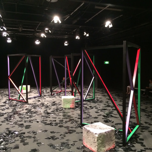 Eva Rothschild & Joe Moran, Installation view: fig-2. 23/50, ICA Studio, Institute of Contemporary Arts, London, 2015