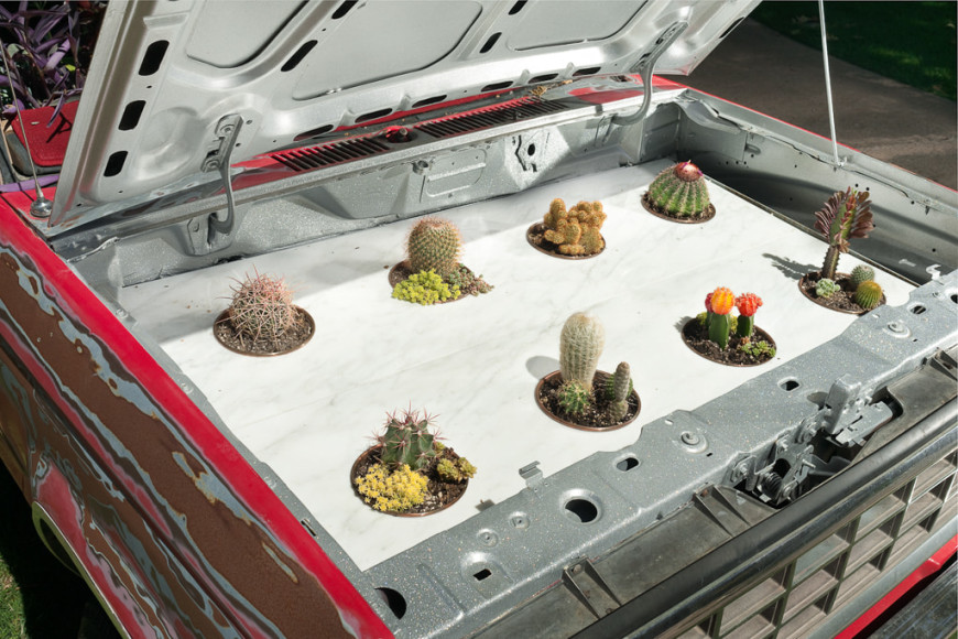 Installation view: Project Series 49: Sam Falls, Pomona College Museum of Art, 2014