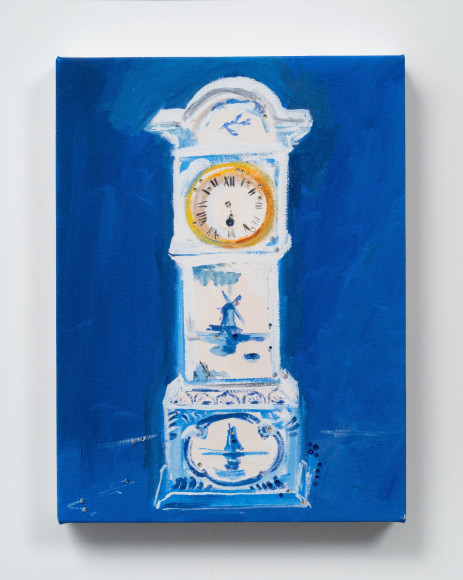 Karen Kilimnik, the Bavarian clock at the entrance to the Alpine forest in the moonlight, 2019
