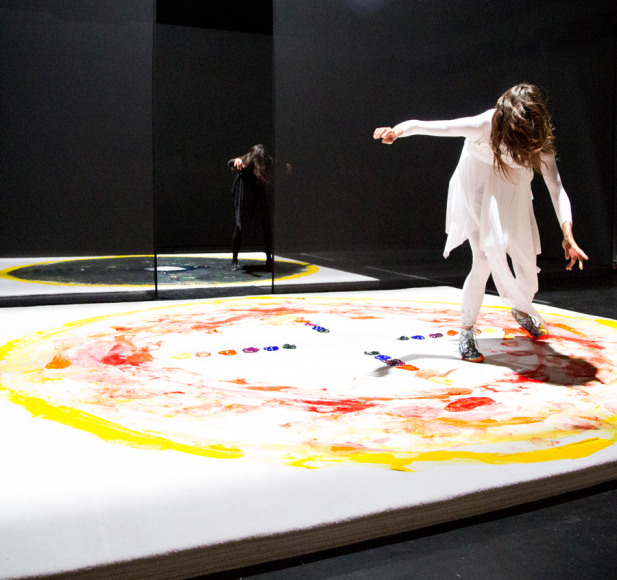 Sam Falls, September Spring, Exhibition view: The Kitchen, New York, 2015