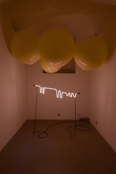 Sam Falls, Exhibition view: Fondazione Giulinai, Rome, 2015. Photo: Giorgio Benni