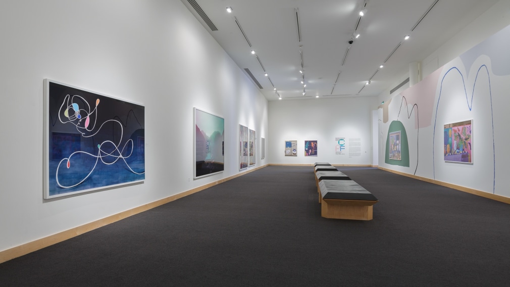 Installation view: Contemporary Photography Forum: Daniel Gordon, Paul Kneale, Florian Maier-Aichen,  Boca Raton Museum of Art, 2017