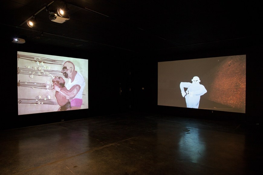 Installation view: Catherine Doctorow Prize for Contemporary Painting: Tala Madani, Utah Museum of Contemporary Art, 2013
