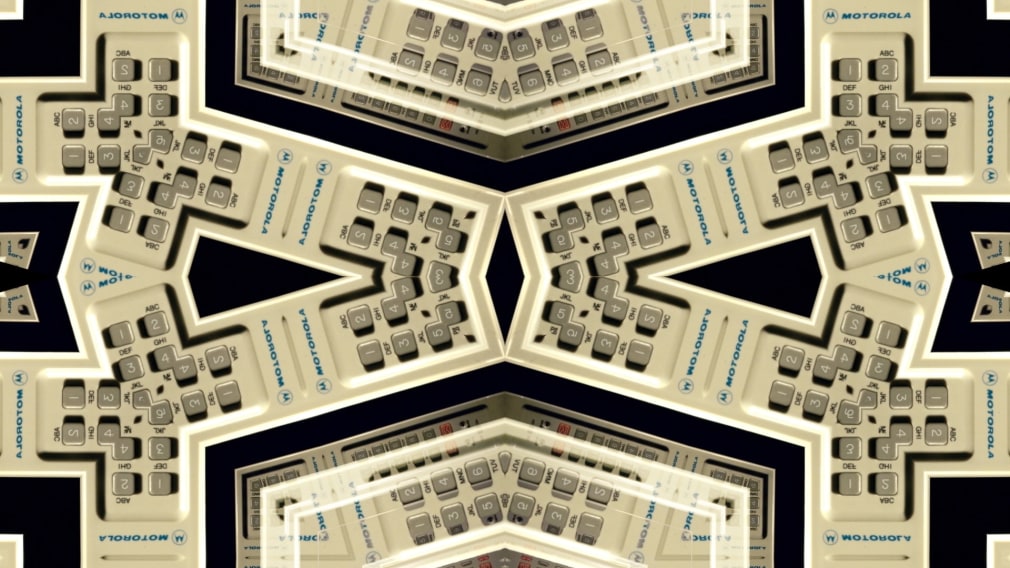 The kaleidoscopic film installation features 89-year-old Martin Cooper, who invented the mobile phone in 1973.