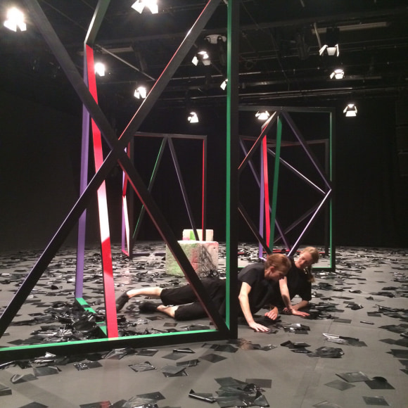 Eva Rothschild & Joe Moran, Installation view: fig-2. 23/50, ICA Studio, Institute of Contemporary Arts, London, 2015