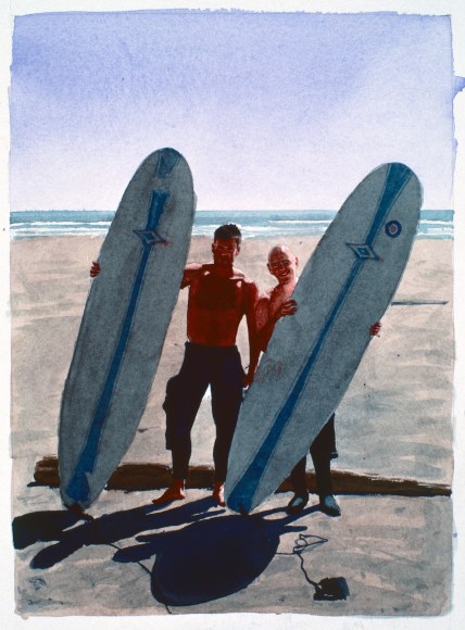 Tim Gardner, Untitled (Matt & S with surfboards: Malibu), 1999