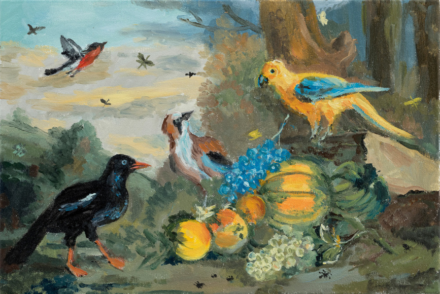 Karen Kilimnik, lunchtime in the forest, 2017