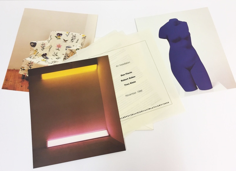 Dan Flavin, Robert Gober, Yves Klein, An Installation