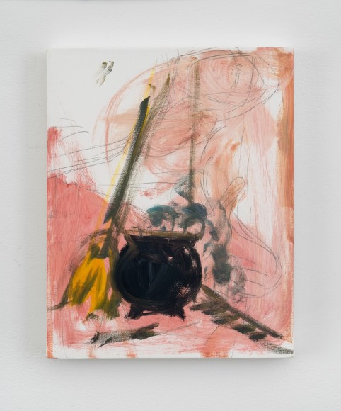 Karen Kilimnik, the witche's cauldron + broom in the corner