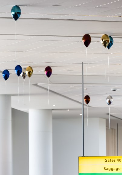 Installation View: Jeppe Hein, All Your Wishes, LaGuardia Airport’s Terminal B, 2020, Commissioned by LaGuardia Gateway Partners in partnership with Public Art Fund for LaGuardia Airport’s Terminal B
