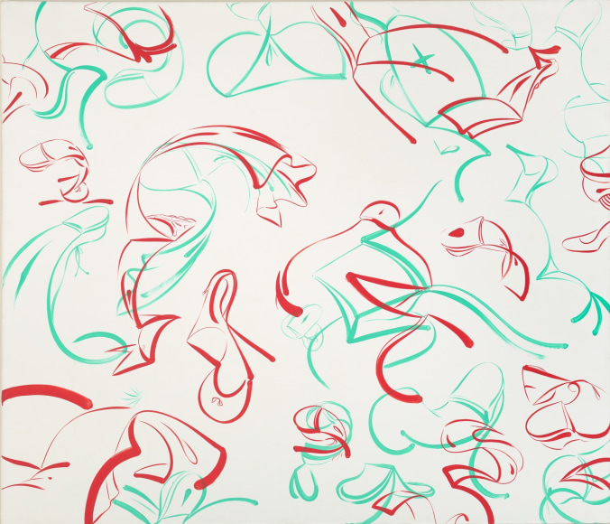 Sue Williams, Dress Shoes, Red and Green, 1998