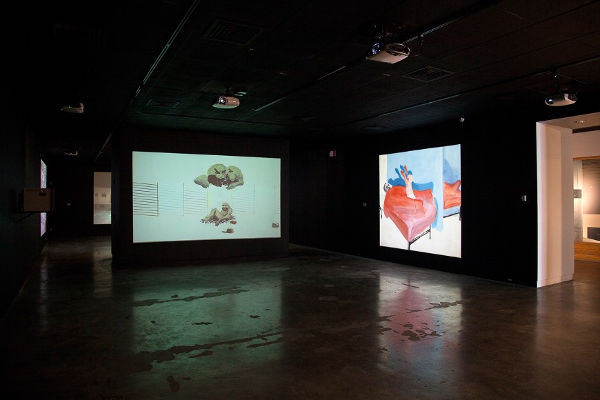 Installation view: Catherine Doctorow Prize for Contemporary Painting: Tala Madani, Utah Museum of Contemporary Art, 2013