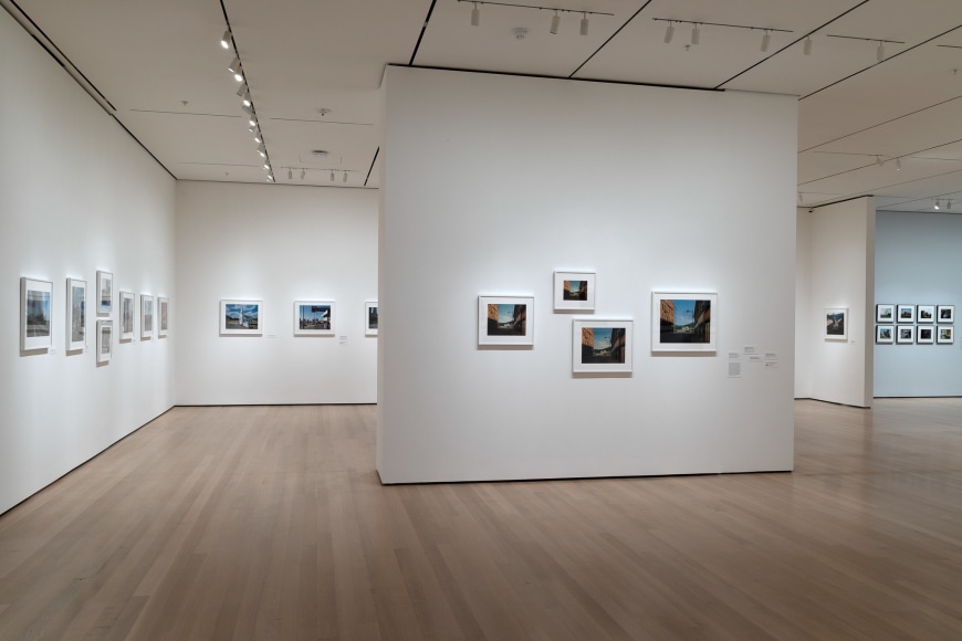 Installation view of Stephen Shore. The Museum of Modern Art, NY, November 19, 2017 – May 28, 2018.