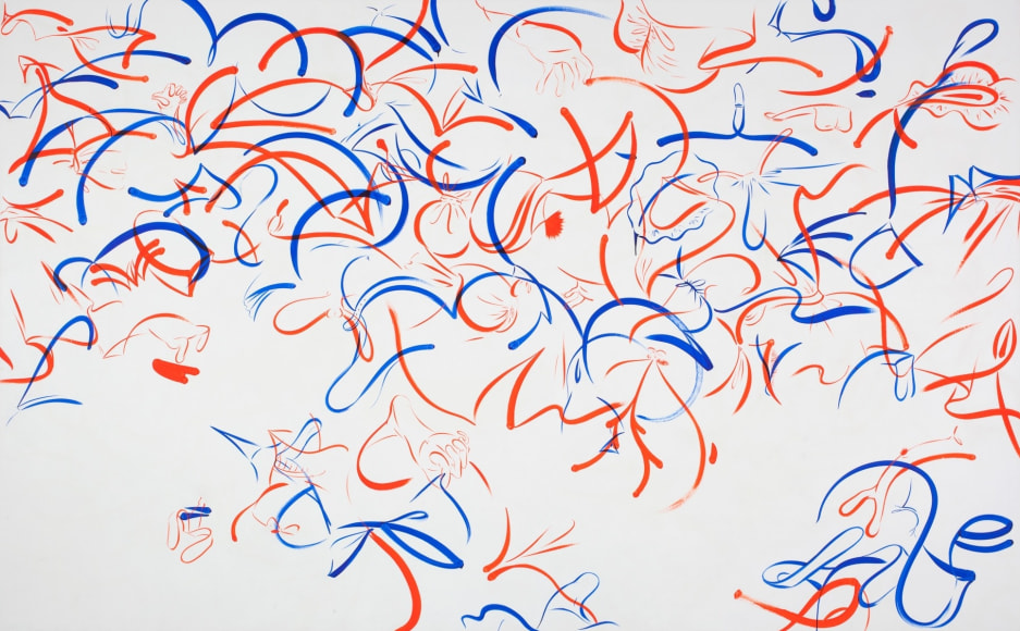 Sue Williams, Orange and Blue Sentinel Frocks, 1998