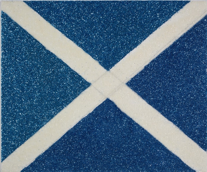 Karen Kilimnik, My Judith Leiber bag, the flag of Scotland, the Saltire cross of St. Andrew, 2012