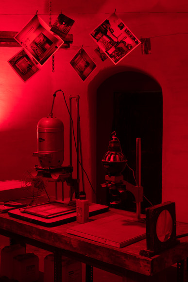 Installation view of Mike Nelson, I, IMPOSTOR, 2011., Various materials. Photo: Matt Greenwood. Courtesy the artist and the Hayward Gallery.