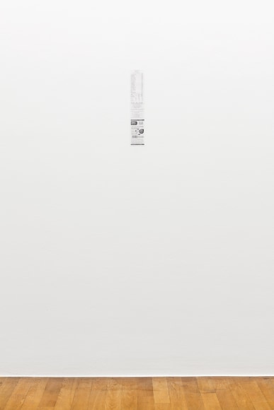 Ceal Floyer, Monochrome Till Receipt, Installation view: Kunstmuseum Bonn, 2015