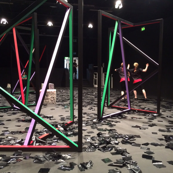 Eva Rothschild & Joe Moran, Installation view: fig-2. 23/50, ICA Studio, Institute of Contemporary Arts, London, 2015