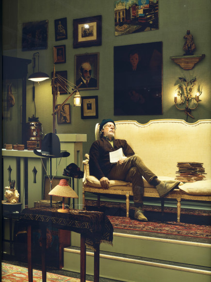Rodney Graham, Antiquarian Sleeping in his Shop, 2017, Installation view: ADAA The Art Show, 2017