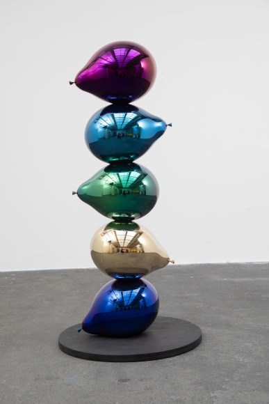 Jeppe Hein, Together we will touch the sky (dark blue, gold, green, light blue, purple)