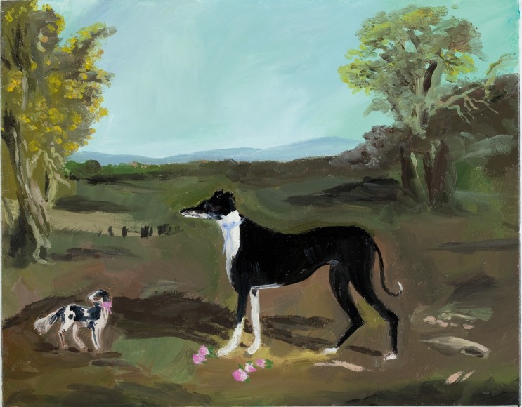 Karen Kilimnik, my sheepdogs at my farm, 2011