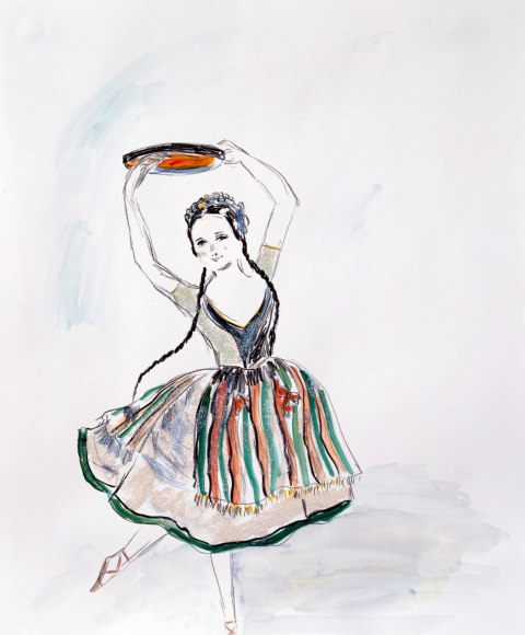 Karen Kilimnik, Fanny Cerrito on Stage in Copenhagen, 1832, 2000