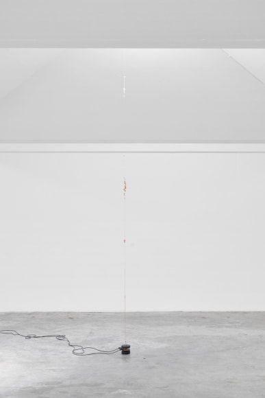 Installation view, Nina Canell, Future Mechanism Rag Plus Two Grams, Simian, Cophenhagen, 2024. Photo: GRAYSC / Simian