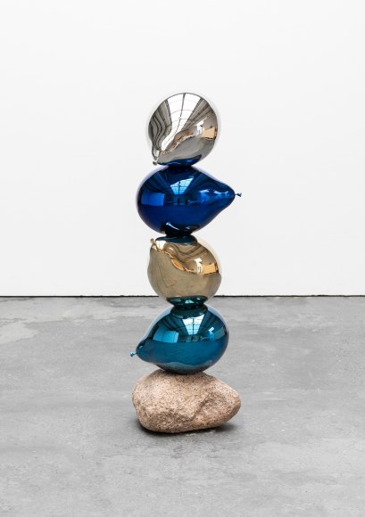 Jeppe Hein, Together we will touch the sky (stone grey, light blue, gold, dark blue, silver)