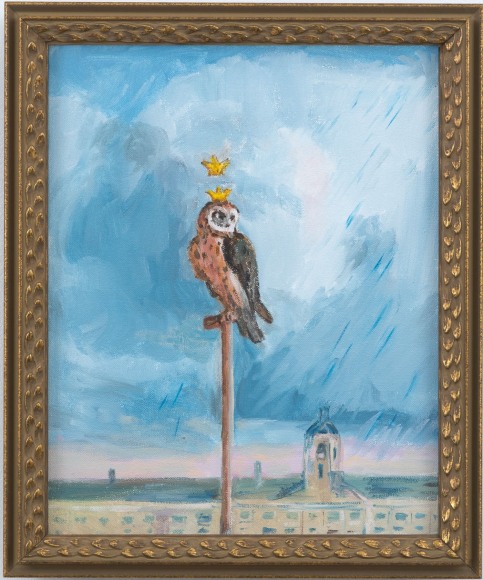 Karen Kilimnik, the owl, town watch, the flood approaches, 2017