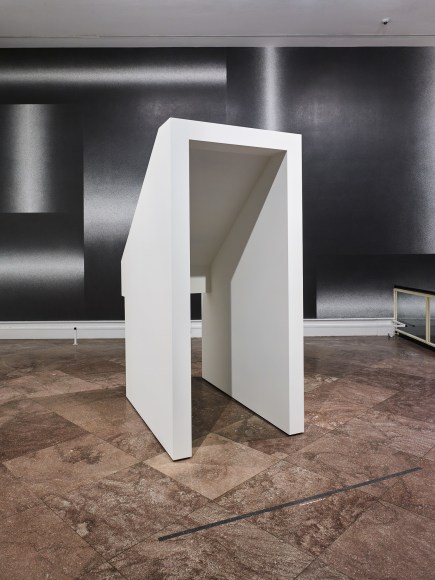 Jacob Kassay, BUF, 2016, Installation view: OTNY, Albright-Knox Art Gallery, Buffalo, 2017