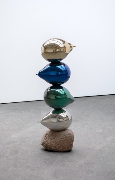 Jeppe Hein, Together we will touch the sky (stone grey, silver, green, dark blue, gold)