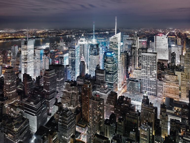 Photogrpah of the iew from the Empire State Building looking North over Manhattan, 2011