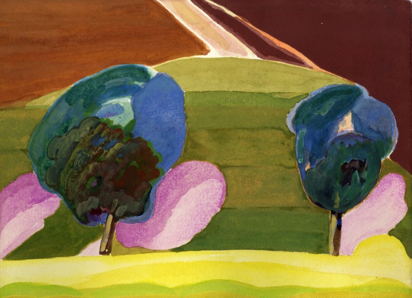 Paul Narkiewicz Italian Landscape 1975 watercolor