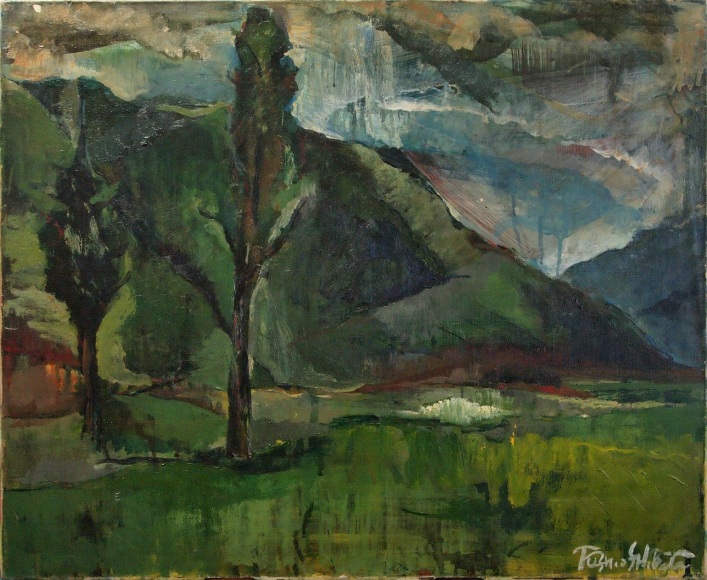 Toshio Shibata, Landscape of Kisofukushima, 1968 ​Oil on canvas