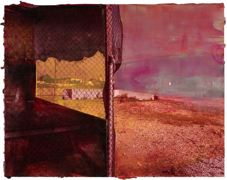 Dennis Farber Untitled (Purple Landscape), c. 1980s Acrylic on color photograph