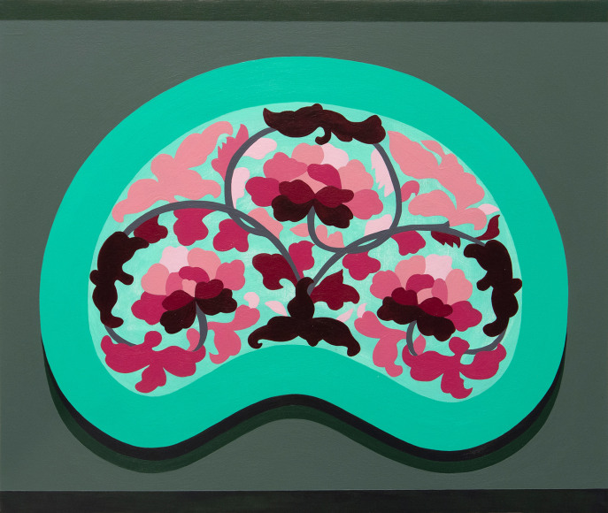 Mary Laube ​Headrest, 2019 12x14&quot; Acrylic on panel