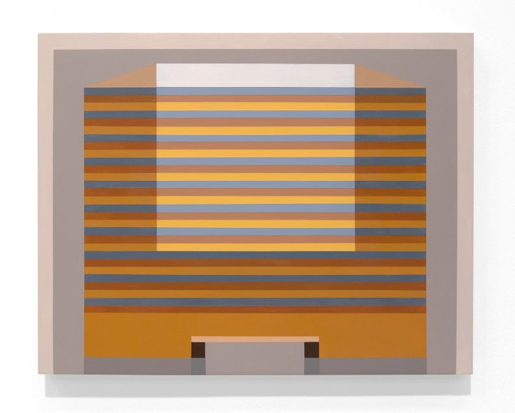 Mary Laube Ox-horn, 2019, acrylic on panel, 11 x 14&quot;