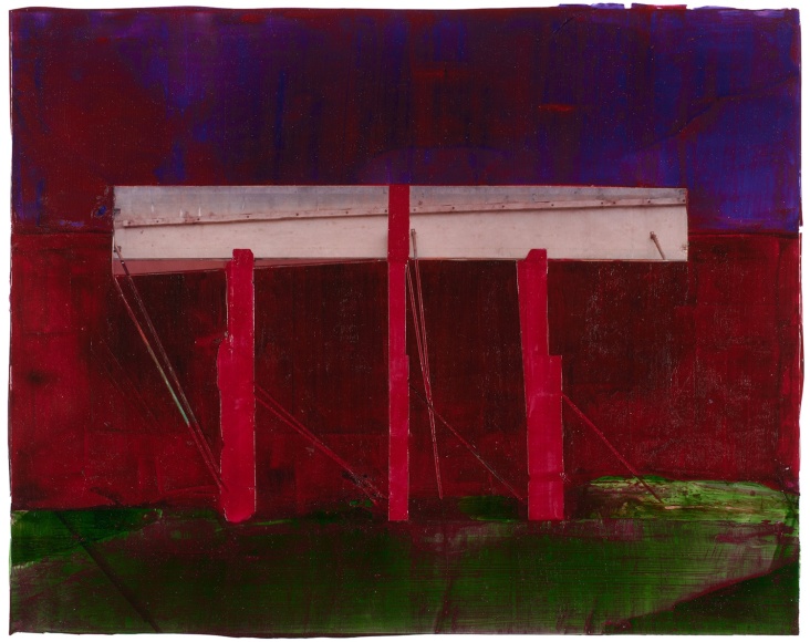Dennis farmer Untitled (Red Columns), c. 1980s Acrylic on color photograph