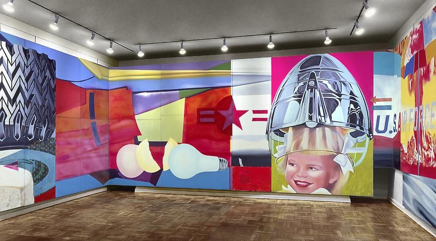 detail of James Rosenquist's F-111 at Leo Castelli Gallery, 1965