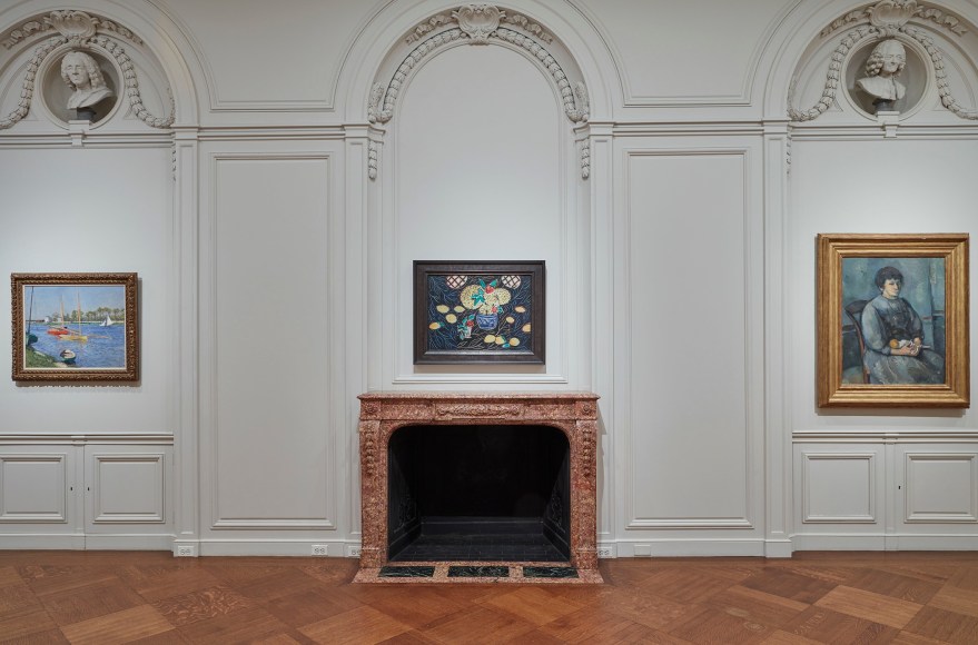 Installation view with Caillebote, Matisse, Cezanne