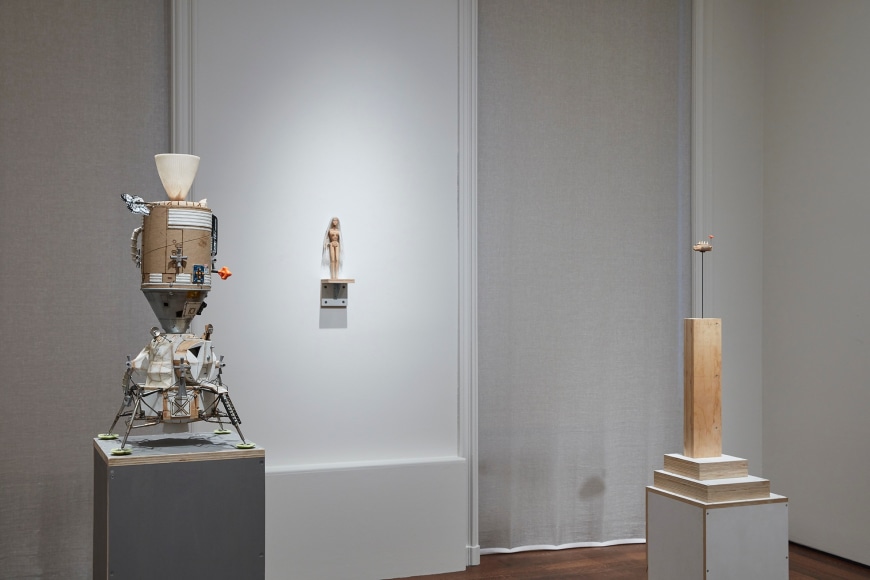 Installation view of Tom Sachs Spaceships