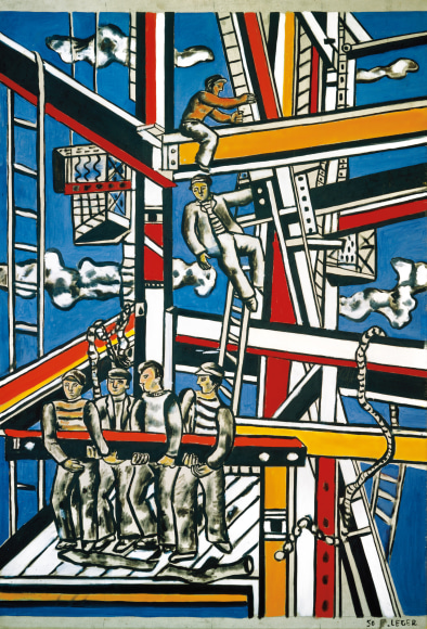 Fernand L&eacute;ger, Study for &quot;The Builders,&quot; Blue Background