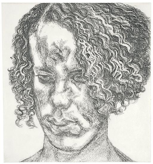 Lucian Freud, Girl with Fuzzy Hair, 2004